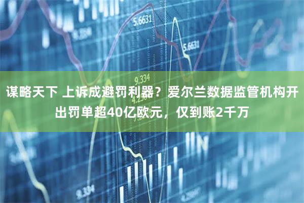 谋略天下 上诉成避罚利器？爱尔兰数据监管机构开出罚单超40亿欧元，仅到账2千万